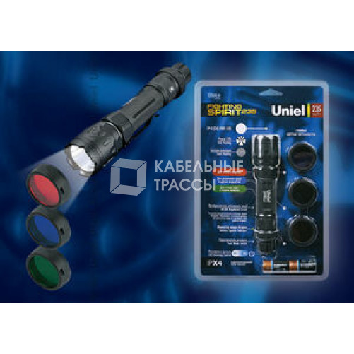 Фонарь-offroad Premium «fighting spirit 235» P-ML075-PB Black алюм. , XR-E {Q4} CREE LED, блистер, 2 х CR123A в/к, черн | 03813 | Uniel