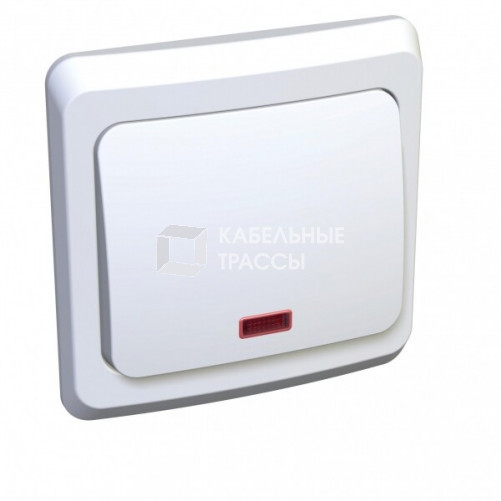 ЭТЮД С/У Белый Выключатель кнопочный 1-клавишный с подсветкой | KC10-002B | Schneider Electric