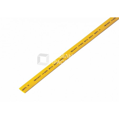 Термоусадочная трубка 7,0/3,5 мм, желтая, упаковка 50 шт. по 1 м | 20-7002 | REXANT