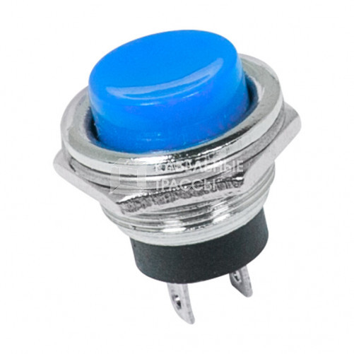 Выключатель-кнопка металл 250V 2А (2с) (ON)-OFF ?16.2 синяя | 36-3352 | REXANT