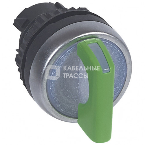 Переключатель - Osmoz - для комплектации - с подсветкой - 2 положения с фиксацией - 90° - зеленый | 024042 | Legrand