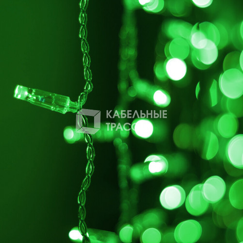 Светодиодная гирлянда ARD-CURTAIN-CLASSIC-2000x3000-CLEAR-760LED Green (230V, 60W) | 024859 | Arlight