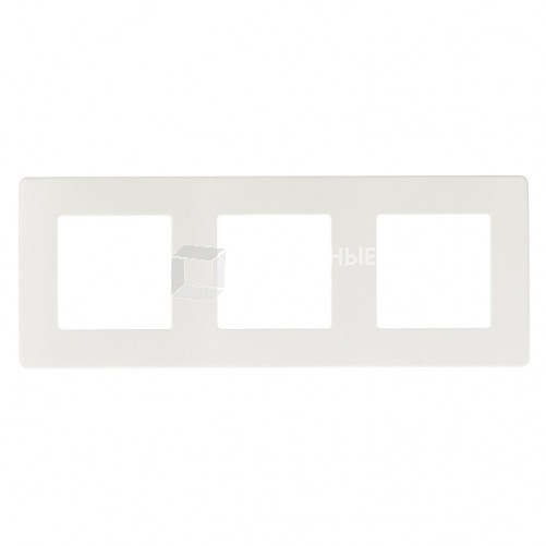Рамка для розеток и выключателей серия 12 12-5103-01 на 3 поста, сатин, белый | Б0052519 | ЭРА