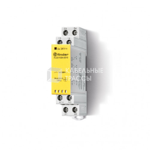Модульное электромеханическое реле безопасности (реле с принудительным управлением контактами); 1NO+1NC 6A; контакты AgNi+Au | 7S3281205110 | Finder