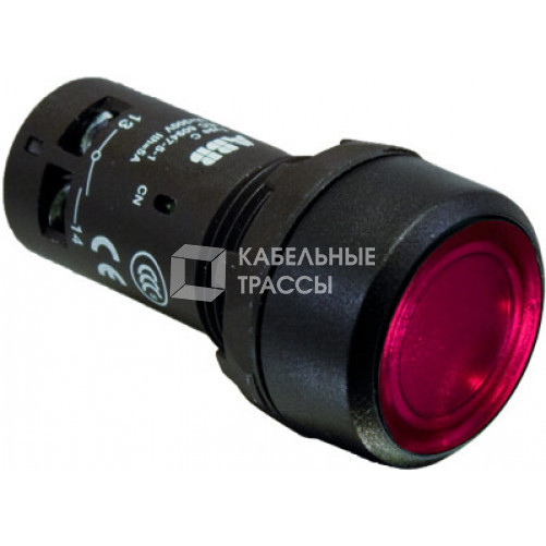 Кнопка с подсветкой CP2-12R-10 красная 110-130В AC/DC с плоской клавишей с фиксацией 1НО | 1SFA619101R1211 | ABB