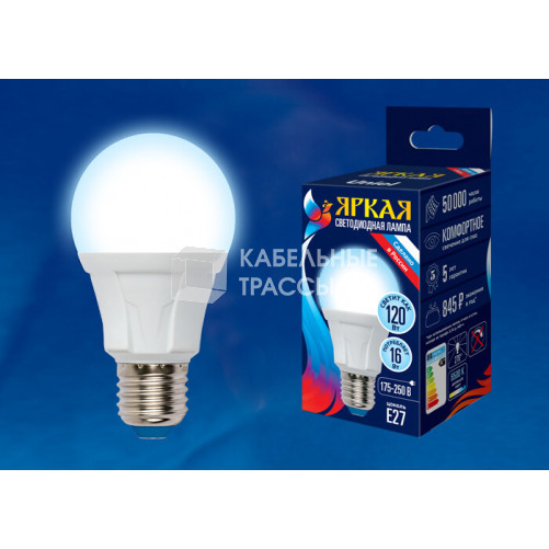 Лампа светодиодная LED-A60 16W/6500K/E27/FR PLP01WH LED. 