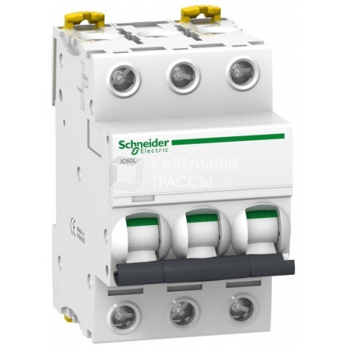 Выключатель автоматический трехполюсный iC60L 20А K 15кА | A9F95320 | Schneider Electric