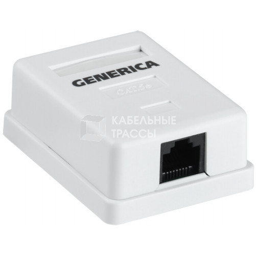 Розетка инф. настенная RJ45 кат. 5Е UTP 1 порт GENERICA | CS2-1C5EU-12-G | ITK