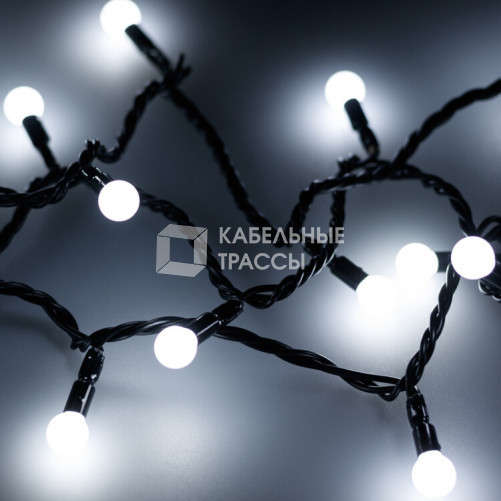 Светодиодная гирлянда ARD-BALL-CLASSIC-D13-10000-BLACK-100LED WHITE (230V, 7W) | 025571 | Arlight