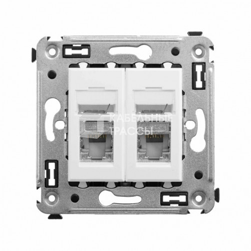 Розетка RJ-45 в стену, кат.6 двойная экранированная, Avanti, 