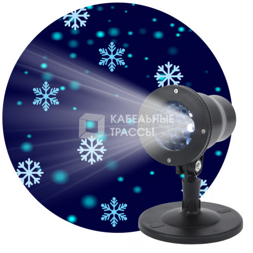Проектор светодиодная Снежинки мультирежим холодный свет , ENIOP-04 , 220V, IP44 (8/280) | Б0041645 | ЭРА