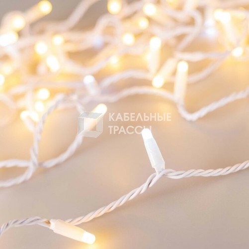 Светодиодная гирлянда ARD-STRING-CLASSIC-10000-WHITE-100LED-MILK-FLASH Warm (230V, 7W) (Ardecoled, IP65) | 031205 | Arlight