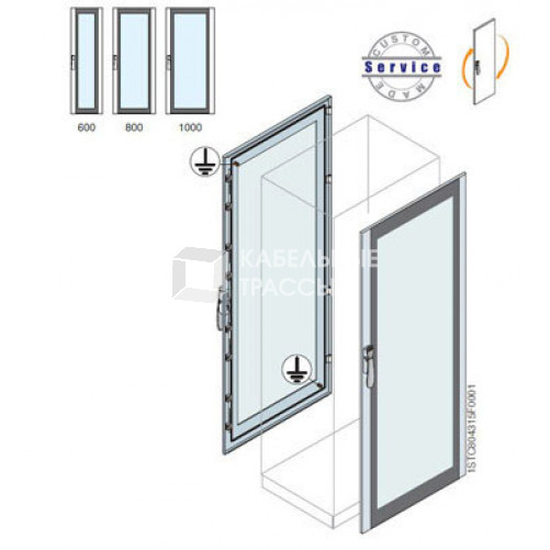 Дверь со стеклом 1800x600мм ВхШ | ET1860K | ABB