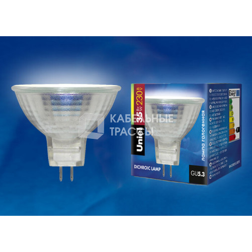 Лампа галогенная JCDR-35/GU5.3 картон | 00484 | Uniel