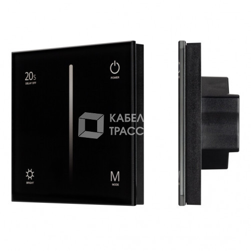 Панель SMART-P6-DIM-G-IN Black (12-24V, 4x3A, Sens, 2.4G) (Arlight, IP20 Пластик, 5 лет) | 034780 | Arlight