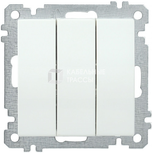 BOLERO белый Выключатель 3-клавишный 10А ВС10-3-0-Б | EVB30-K01-10-1 | IEK