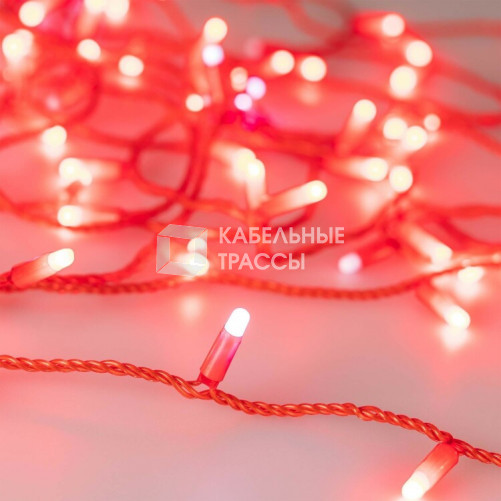 Светодиодная гирлянда ARD-STRING-CLASSIC-10000-RED-100LED-MILK-FLASH Red (230V, 7W) (Ardecoled, IP65) | 031195 | Arlight