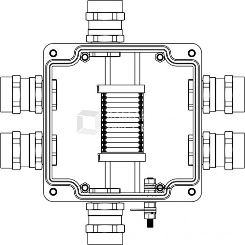 Коробка клеммная Ex из GRP; 1Ex e IIC T5 Gb IP66; Клеммы 4 кв.мм - 12шт.; А-B-C-D: ввод D10,5-18мм под небронир-ный кабель Ni -6 шт. | 1231.051.19.