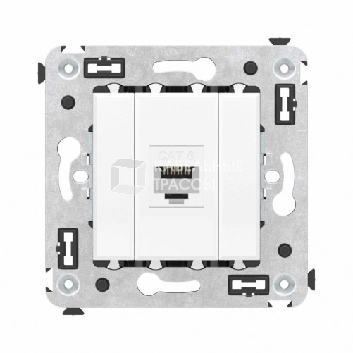 Компьютерная розетка RJ-45 без шторки в стену, кат.6 одинарная, 