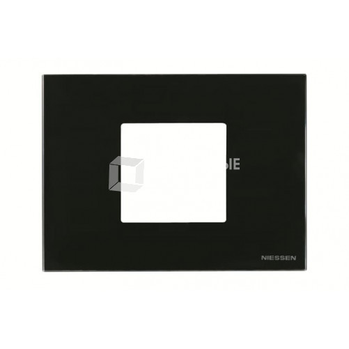 Рамка итальянского стандарта 3M, 2-модульная, базовая, серия Zenit, цвет стекло чёрное | 2CLA247200N3101 | ABB