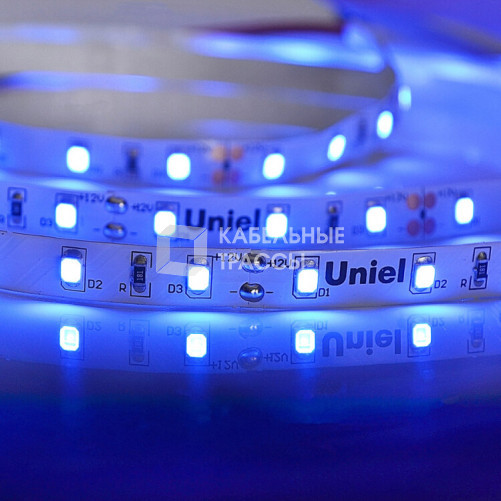 Лента светодиодная синий свет ULS-M11-2835-60LED/m-8mm-IP20-DC12V-4,8W/m-5M-BLUE PROFI | UL-00004359 | Uniel