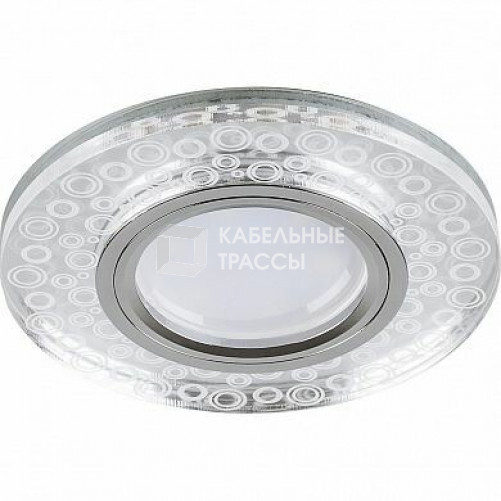 Светильник точечный встраиваемый под лампу, с LED подсветкой CD961 15LED*2835SMD 4000K, MR16 50W G5.3, прозрачный, хром | 32994 | FERON