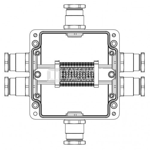 Взрывозащищенная клеммная коробка из полиэстера TBE-P-05-(12xCBC.2)-2xKH3MHK(A)-1xKH3MHK(B)-2xKH3MHK(C)-1xKH3MHK(D)1Ex e IIC Т5 Gb/ Ex tb IIIC T95°C D
