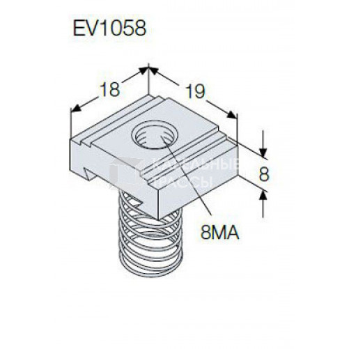 Гайка М8 для EV1050 (100шт) | EV1058 | ABB