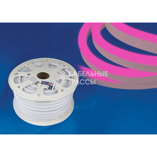 Лента светодиодная 220В IP75 NEON 50м розовый свет ULS-N21-2835-120LED лента /m-8mm-IP67-220V-8W/m-50M-PINK | UL-00003768 | Uniel