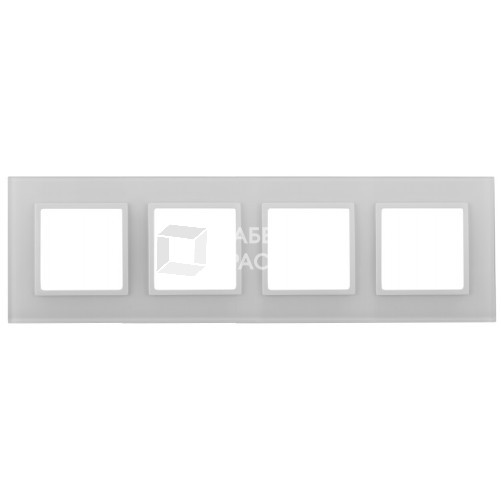 14-5104-01 Электроустановка ЭРА Рамка на 4 поста, стекло, Эра Elegance, белый+бел | Б0034524 | ЭРА