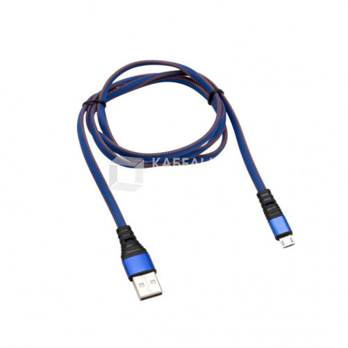 Кабель REXANT USB-microUSB 1 м, плоский провод, синяя джинсовая оплетка |18-1163 | REXANT