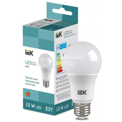 Лампа светодиодная Bulb A60 1500lm 4000K E27 | LL-I-A60-15-230-40-E27 | IEK