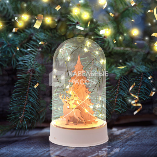 Новогодний декоративный светильник Рождество EGNDS-04 теплый белый, 20 диодов , h 18 см, 3*АА, IP20 | Б0051937 | ЭРА