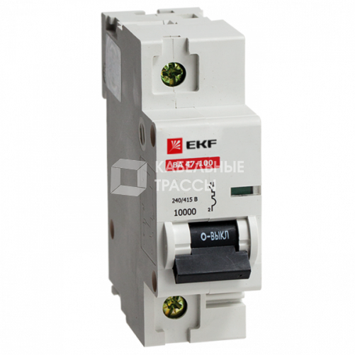 Автоматический выключатель ВА 47-100, 1P 50А (C) 10kA | mcb47100-1-50C | EKF