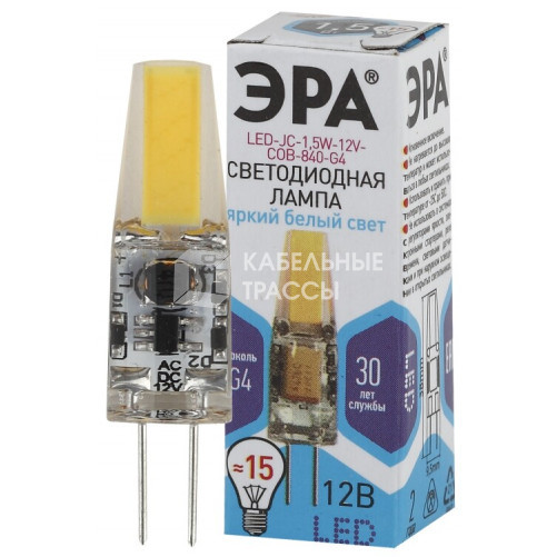 Лампа светодиодная LED-JC-1,5W-12V-COB-840-G4 | Б0033198 | ЭРА