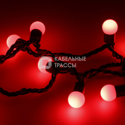 Светодиодная гирлянда ARD-BALL-CLASSIC-D17.5-10000-BLACK-100LED RED (230V, 7W) | 025580 | Arlight