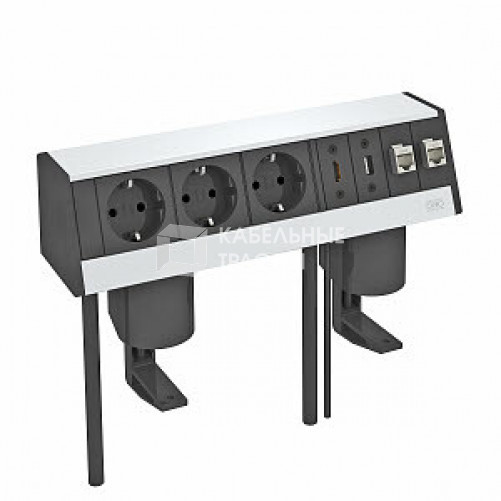 Настольный бокс укомплектованный DB (3 розетки 220В, 1 HDMI, 1 зарядка USB 3.0, 2 RJ45 категория 6) | 6116961 | OBO Bettermann