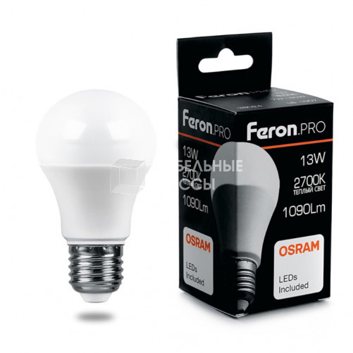 Лампа светодиодная .PRO LB-1013 Шар E27 13W 2700K OSRAM LED | 38032 | Feron