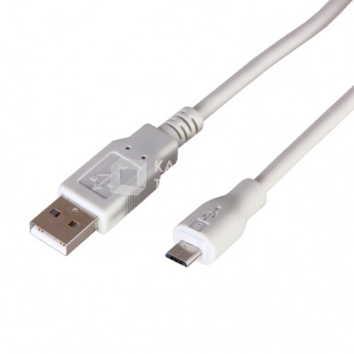 Кабель micro USB (male) штекер - USB-A (male) штекер, длина 3 метра, белый (PE пакет) | 18-1166 | REXANT