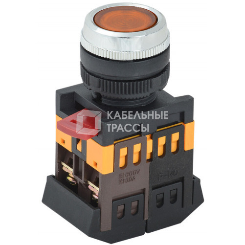 Кнопка ABLFS-22 желтый d22мм неон/240В 1з+1р | BBT30-ABLFS-K05 | IEK