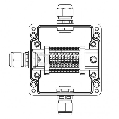 Взрывозащищенная клеммная коробка из полиэстера TBE-P-03-(10xCBC.2)-1xPABMP(A)-1xPABMP(C)-1xPABMP(D)1Ex e IIC Т5 Gb / Ex tb IIICT95°C Db IP66 | 1231.0