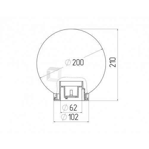Светильник садово-парковый НТУ 02-60-202 без опоры, шар прозрачный призма D=200 mm | Б0048052 | ЭРА