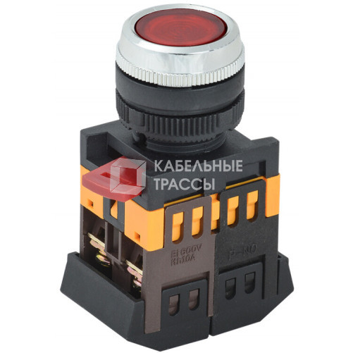 Кнопка ABLFS-22 красный d22мм неон/240В 1з+1р | BBT30-ABLFS-K04 | IEK