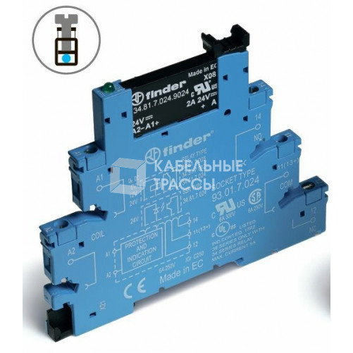 Интерфейсный модуль, твердотельное реле; выход 6A (24В DC); питание 110-125В АС/DC; категория защиты IP20; винтовые клеммы | 388101259024 | Finder