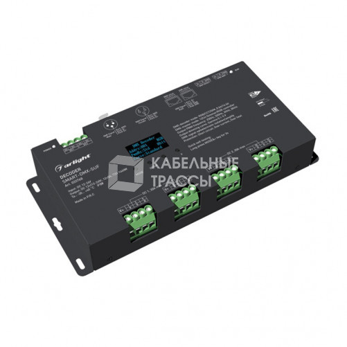 Декодер SMART-DMX-SUF (12-24V, 12x5A, XLR3, RJ45) (arlight, IP20 Металл, 5 лет) | 033768 | Arlight