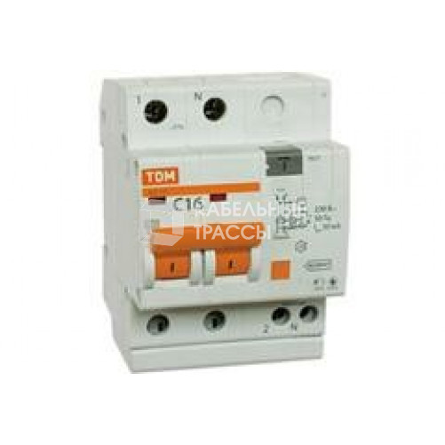 Выключатель автоматический дифференциального тока АД12 2п 10А C 10мА тип AC (4 мод) | SQ0204-0002 | TDM