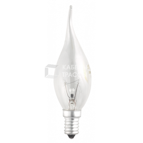 Лампа накаливания ЛОН 40Вт E14 220В CT35 clear свеча на ветру | 3321451 | Jazzway