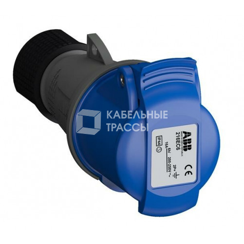 Розетка кабельная Easy&Safe 216EC6,16А,2P+E,IP44,6ч|2CMA102003R1000| ABB