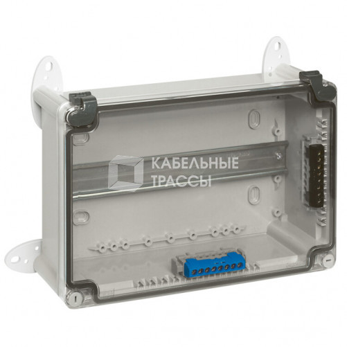 Коробка промышленная пластиковая - IP55 - IK07 - RAL 7035 - 155x110x74 мм - прозрачная крышка | 035941 | Legrand