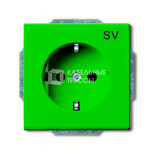 ABB Basic 55 Зелёный Розетка SCHUKO 16А 250В, с маркировкой SV | 2011-0-6152 | ABB